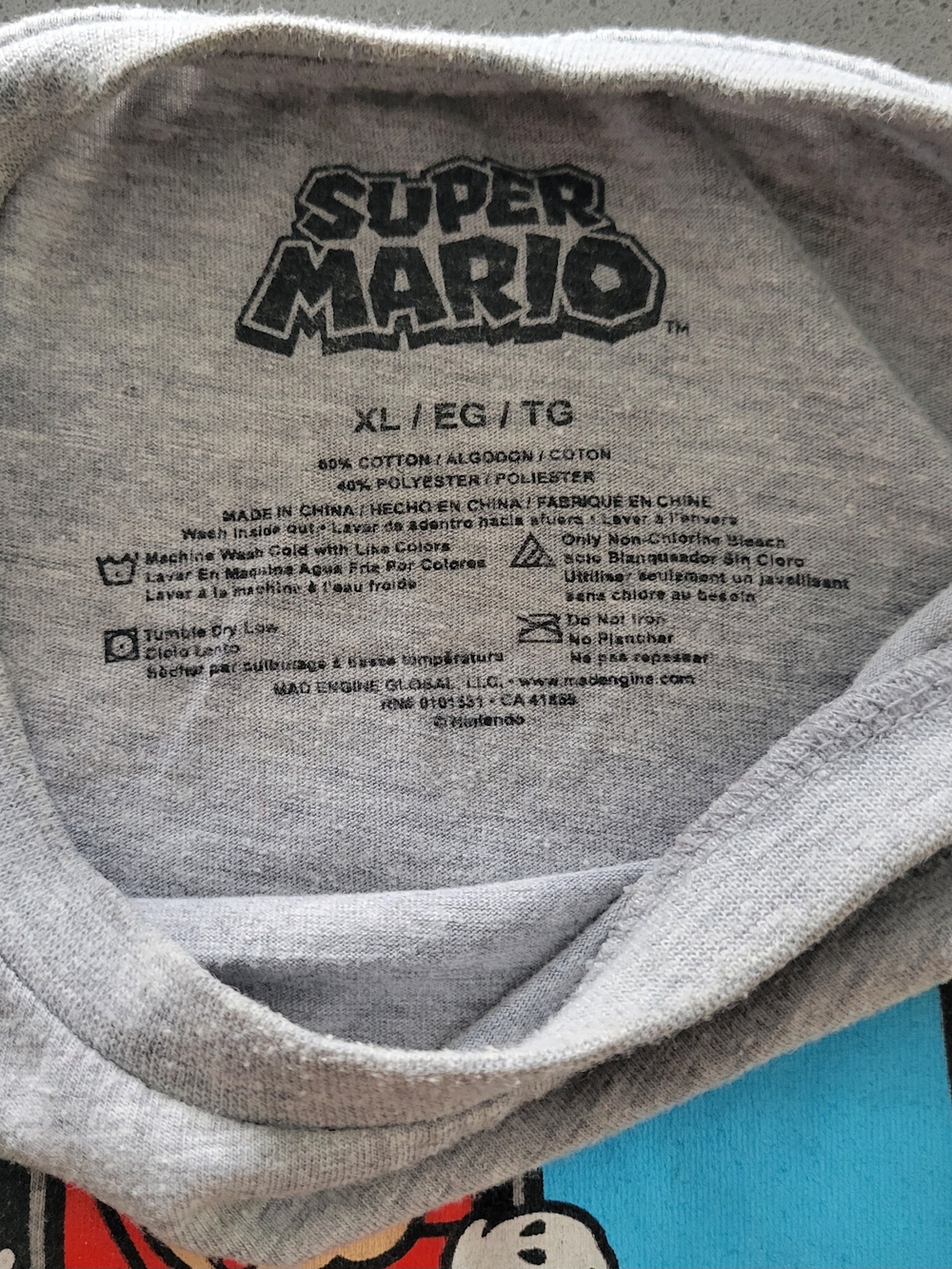 Super Mario Kids Gray Graphic T-Shirt - Picture 5 of 7